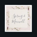 Spring Wildflower | Blush Wedding Napkins Servet<br><div class="desc">Deze voorjaarsbloem | De luiers van de gemengde bruiloft zijn perfect voor je trouwe boho bruiloft. Het ontwerp is voorzien van kleurrijke, elegante, minimalistische waterverf wilde bloemen. Het doet de kijker denken aan een klassieke eenvoudige bohemische zomertuinweide. Een hoogtepunt van het ontwerp is hoe de bloem en de groen minimaal...</div>