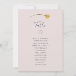Spring Wildflower BlushTable Number Seating Chart