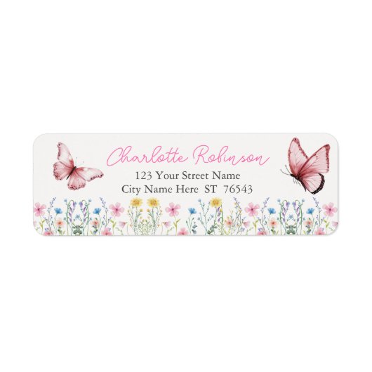 Spring Wildflower Boho Baby shower retouradres Etiket (Voorkant)