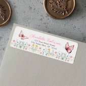 Spring Wildflower Boho Baby shower retouradres Etiket