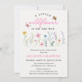 Spring Wildflower Boho Bloemen Meisje Baby shower Kaart (Voorkant)