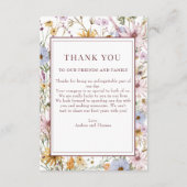 Spring Wildflower | Boho chique bruiloft | Dank u Informatiekaartje (Voorkant)