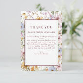 Spring Wildflower | Boho chique bruiloft | Dank u Informatiekaartje (Staand voorkant)