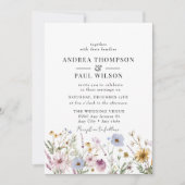 Spring Wildflower | Boho chique bruiloft Kaart (Voorkant)