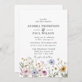 Spring Wildflower | Boho chique bruiloft Kaart (Voorkant / Achterkant)