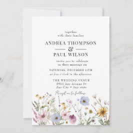 Spring Wildflower | Boho chique bruiloft Kaart