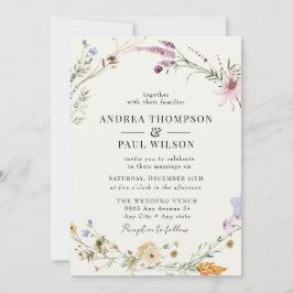 Spring Wildflower | Boho chique bruiloft Kaart