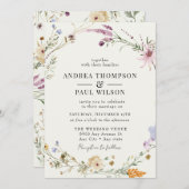 Spring Wildflower | Boho chique bruiloft Kaart (Voorkant / Achterkant)