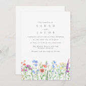 Spring Wildflower Boho Garden QR Code Huwelijk Kaart (Voorkant / Achterkant)