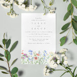 Spring Wildflower Boho Garden Wedding Kaart<br><div class="desc">Deze Spring Wildflower Boho Garden bruiloft uitnodiging is voor koppels op zoek naar een romantisch en grillig tintje aan hun grote dag. Het delicate bloemontwerp is geïnspireerd op wilde bloemen in bloei, waardoor een mooi en organisch gevoel ontstaat. De boho-stijl voegt een vleugje zorgeloze elegantie toe, perfect voor een buiten-...</div>