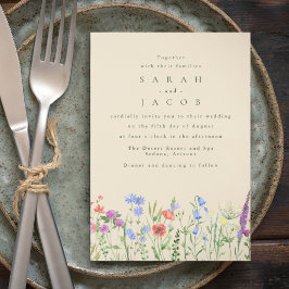 Spring Wildflower Boho Garden Wedding Kaart