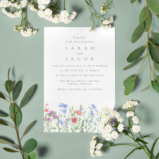 Spring Wildflower Boho Garden Wedding Kaart