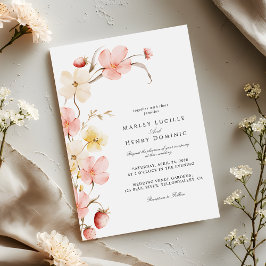 Spring Wildflower Botanical Garden Wedding Kaart
