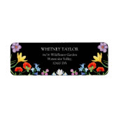 Spring Wildflower Bright Floral Trouwadres Etiket (Voorkant)