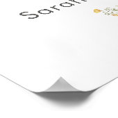 Spring Wildflower Bunny Baby shower Welkomstbord Poster (Hoek)