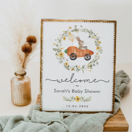 Spring Wildflower Bunny Baby shower Welkomstbord Poster