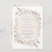 Spring Wildflower Butterfly Bridal Tea Kaart (Voorkant / Achterkant)
