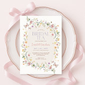 Spring Wildflower Butterfly Bridal Tea Kaart