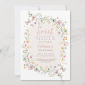 Spring Wildflower Butterfly Garden Sweet 16 Kaart (Voorkant)