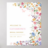 Spring Wildflower Butterfly Vrijgezellenfeest Welk Poster (Voorkant)