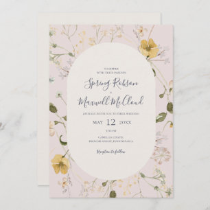 Spring Wildflower   Casual bruiloft met stomheid Kaart