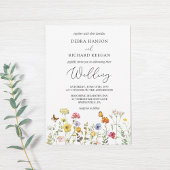 Spring Wildflower Colorful Boho Botanical Wedding Kaart