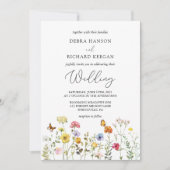 Spring Wildflower Colorful Boho Botanical Wedding Kaart (Voorkant)