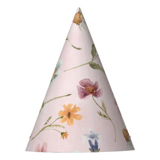 Spring Wildflower Cone Paper Party Pet Feesthoedjes (Voorkant)