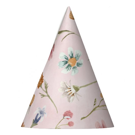 Spring Wildflower Cone Paper Party Pet Feesthoedjes (Links)