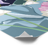 Spring Wildflower: donkerblauw . Poster (Hoek)