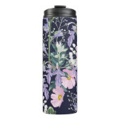 Spring Wildflower: donkerblauw . Thermosbeker (Voorkant)