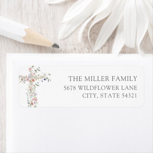Spring Wildflower Doopsel Retour Adreslabels Etiket (Insitu)