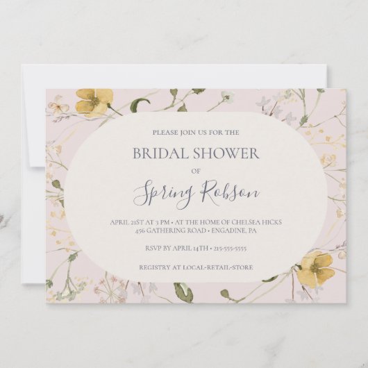 Spring Wildflower | Duizelig horizontaal Vrijgezel Kaart (Voorkant)