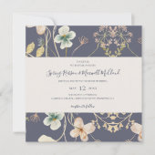 Spring Wildflower | Dusty Paars Square Weddenschap Kaart (Voorkant)