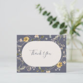 Spring Wildflower | Dusty Paars Weddenschap Hartel Briefkaart (Staand voorkant)