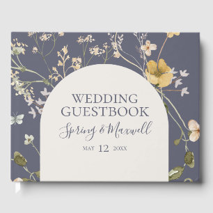 Spring Wildflower   Dusty Paars Wedding Guest Boo Gastenboek