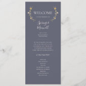 Spring Wildflower | Dusty Paarse bruiloft Programmakaart (Voorkant)