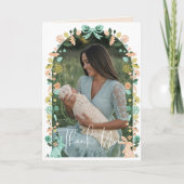 Spring Wildflower Easter Bunny Baby shower Bedankkaart (Voorkant)