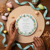 Spring Wildflower Easter Bunny Baby shower Bow Feestdagenkaart