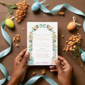 Spring Wildflower Easter Bunny Baby shower Bow Folie Uitnodiging