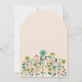 Spring Wildflower Easter Bunny Baby shower Bow Kaart (Achterkant)