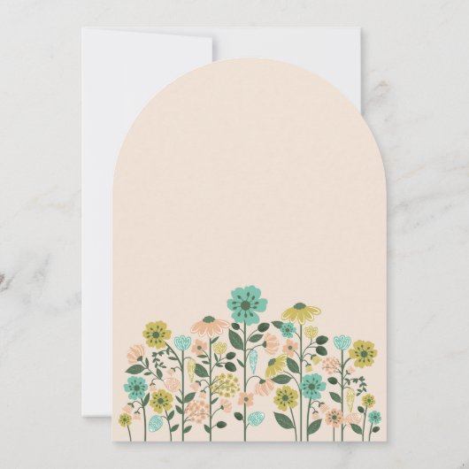 Spring Wildflower Easter Bunny Baby shower Bow Kaart (Achterkant)