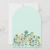 Spring Wildflower Easter Bunny Baby shower Bow Kaart (Achterkant)