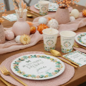 Spring Wildflower Easter Bunny Baby shower Bow Papieren Bekers