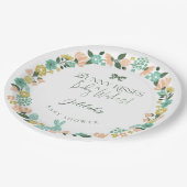 Spring Wildflower Easter Bunny Baby shower Bow Papieren Bordje (Gekanteld)