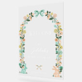 Spring Wildflower Easter Bunny Baby shower Welkom Acryl Bord (Hoek)