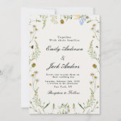 Spring Wildflower Eenvoudige elegante bruiloft Kaart (Voorkant)