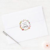 Spring Wildflower Eerste Verjaardagsfeest Classic  Ronde Sticker (Envelop)