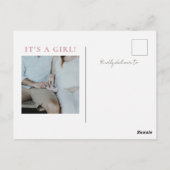 Spring Wildflower Field Baby aangekondigd Briefkaart (Achterkant)