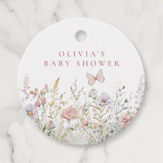 Spring Wildflower Field Baby shower dank u Bedankjes Labels (Voorkant)